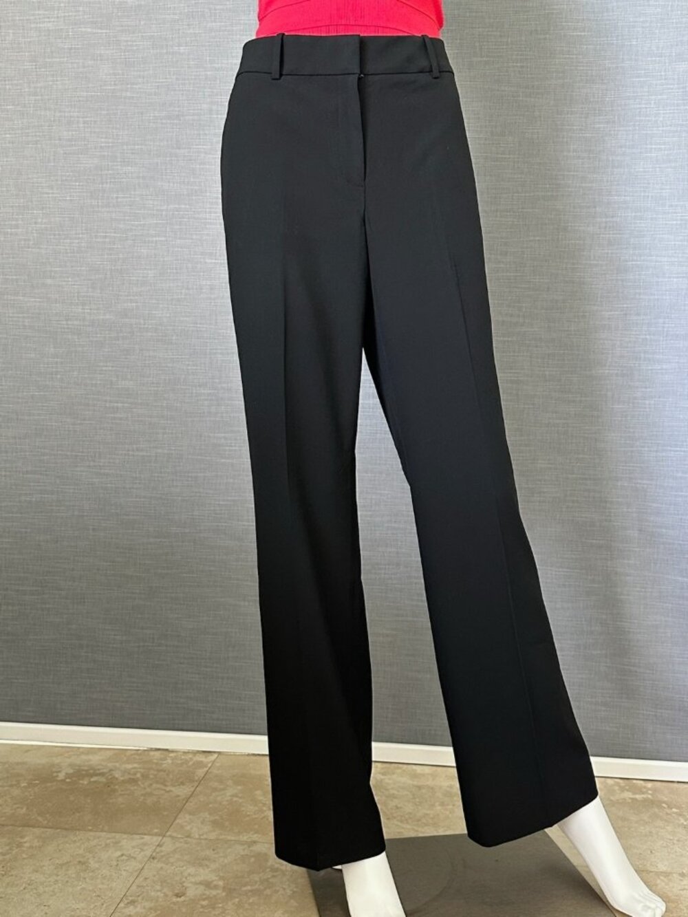Ann Taylor The Trouser Curvy Fit Black Wide Leg Dress Pants Size 6